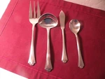 Set Of 4 Serving Pieces Stanley Roberts Rogers Lavalier Burnished Stainless. Fixed Price $28.69.