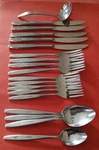 19PC Ekco Eterna EKS21 Stainless Salad Dinner Forks Spoons Knives Japan Leaf. Fixed Price $29.99.