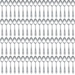 100 Pieces Dinner Spoons Set 6.69 Inches Silverware Bulk Stainless Ste. Fixed Price $25.96.