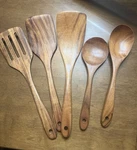 QTY=1 Set Of 5: Renawe Luxury Wooden Spoon & Spatula Utensil Open Box. Fixed Price $9.89.