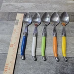 Laguiole By Flyingcolors Dinner Soup Spoons Set Of 5 Colorful Handles Stainless. Fixed Price $31.87.