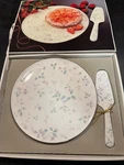 Mikasa Feelings Bone China Cake Plate & Server Set FX012 Made Japan. Fixed Price $22.99.