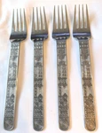 Cambridge Aztec Stainless Salad Forks Set Of 4 Replacement Glossy Discontinued. Fixed Price $44.77.