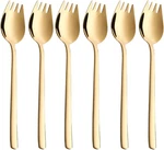 Sporks Stainless Steel Gold 6-PACK Dessert Salad Flatware Set 7.5 Inch Spoons. Fixed Price $21.88.