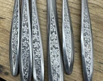 Mcm Customcraft Stainless Taiwan CUS5 Set Of 7 Floral Textured Glossy. Fixed Price $9.00.