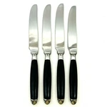 Hampton Silversmiths Stainless Dinner Knife HSV82 Black Handle Flatware 4PC Set. Fixed Price $26.97.