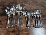 27 HSV117 Hampton Silversmiths Stainless Dinner Salad Forks Teaspoons Lot. Fixed Price $19.95.