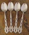 Oneida Chandelier Set Of 4 Teaspoons Community Stainless Flatware Lot J. Fixed Price $29.69.