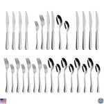 24-PIECE Stainless Steel Silverware Set Knives, Spoons, Forks, Dishwasher Safe. Fixed Price $36.88.