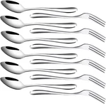 Reton 12 Pcs Dessert Forks And Spoons Silverware Set, Stainless Steel Mini. Fixed Price $14.95.