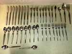 International (is) Rogers INS392 Flatware Black Accent Japan Stainless Pieces. Fixed Price $42.50.