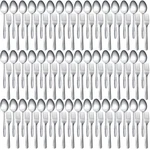 100 Pieces Forks And Spoons Silverware Set Stainless Steel Flatware Cutlery S.... Fixed Price $41.77.
