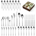 45 Piece Flatware Set With Serving Utensils Stainless Steel Silverware Kingstone. Fixed Price $209.99.