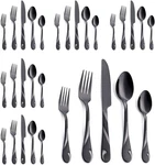 Black Silverware Set For 6, Stainless Steel Flatware 30-PIECE,. Fixed Price $42.29.