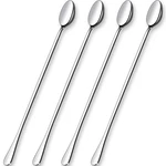 Glamfields 12-INCH Long Handle Mixing Iced Teaspoons, Inch, Silver. Fixed Price $14.29.