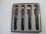Inox 18/10 Italy Black Handle Flatware Set Of 4 Spread Knives Nwb. Fixed Price $35.74.