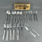 Vintage Interpur INR7 Single Rose Stainless Flatware 20 Piece Lot Japan Nos. Fixed Price $99.99.