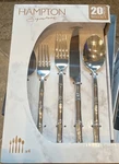 Hampton Signature 20PC Silver Stainless Steel Flatware Set Service For 4. Fixed Price $50.00.
