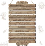 10 Commandments Christian Wall Art Wooden Bible Verse Decor Hanging Reli.... Fixed Price $11.54.