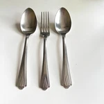 Ekco Stainless Flatware Silverware Two Serving Spoons Dinner Fork. Fixed Price $19.99.