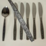 Lot Of 7 Rogers Stainless Stanley Roberts La Spana Dinner Knives Mcm + Spoons. Fixed Price $21.36.