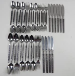 Interpur INR41 UNF525 Diamond Pattern Stainless Flatware Set Vintage Japan 40PC. Fixed Price $59.95.