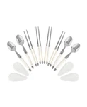 French Home Faux Ivory Chopsticks, Laguiole Spoons & Ceramic Rests Set Of 4 Pair. Fixed Price $58.00.