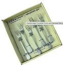 Cambridge Silversmiths 6 Piece Cocktail Fork Set Stainless Steel New Box. Fixed Price $14.99.