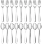24-PIECE Forks And Spoons Silverware Set, Amafox Food Grade Stainless Steel. Fixed Price $20.36.