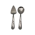 Lenox Swirl Spiral Scroll 2PC Oversized Serving Set 18/10 Stainless F1ATWARE. Fixed Price $21.24.