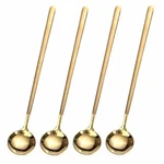 4 Pcs 6.7 Inches Coffee Spoons Stirring Tea Long Handle Gold Te.... Fixed Price $17.59.