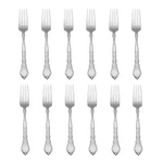 Oneida Satinique 18/8 Stainless Steel Dinner Fork Set Of Twelve. Fixed Price $261.52.