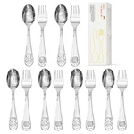 Kids Silverware Set, 12-PIECE Large Forks & Spoons, 18/10 Stainless Steel, Er.... Fixed Price $65.19.