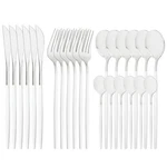 Mirror Cutlery Serving Set, 24-PIECE 18/0 Stainless Steel Silverware With Whi.... Fixed Price $36.94.