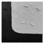 Zoinart Hand Painted Black White Canvas Wall 24X24 Inches Abstract Pa.... Fixed Price $77.42.