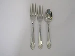 Walco 18/10 Art Deco Stainless Flatware - Dinner Fork, Salad & Teaspoon. Fixed Price $21.99.