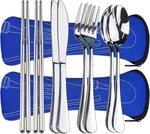Portable Sierware With Case, Lengnoyp Travel Cping Utensils Set,. Fixed Price $10.17.