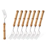 8 Pcs Small Fork, 6.3 Inches Stainless Steel Dessert Forks With Bamboo Handle.... Fixed Price $19.86.