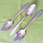 Cambridge Stainless 3 Soup Spoons Hailey Pattern Satin Indented Handle 8". Fixed Price $8.99.