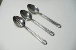 Hampton Silversmiths HSV171 (2) Table & (1) Straining Spoons Bands Heel Tip. Fixed Price $16.95.