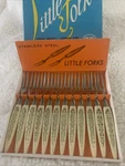 Vtg Little Fork Stainless Steel 12 Piece Set Japan Mcm Plastic Handle Box. Fixed Price $9.99.