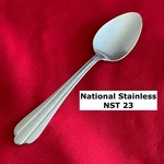 National Stainless NST-23 Teaspoon 6 1/8" Ribbed Handle Steel Flatware. Fixed Price $7.69.