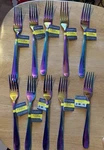 10 Cambridge Byram Dinner Fork Rainbow Color Titanium Plating Stainless Steel. Fixed Price $27.99.