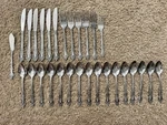 29 Vintage Orleans Rose Stainless Flatware Lot Korea ORL45 Spoon Fork Knife. Fixed Price $24.00.