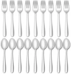 24-PIECE Forks And Spoons Silverware Set, Amafox Food Grade Stainless. Fixed Price $25.65.