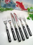 Estia WLF11 Stainless Black Handle Knives Dinner Forks Salad Dessert. Fixed Price $29.98.
