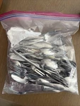 Lot Of Mixed Silverware Forks, Spoons, And Knives. Fixed Price $22.00.