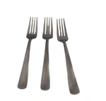Three Cambridge Salad Forks Stainless Steel Curved Handle 7 Inches Long. Fixed Price $15.95.