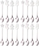 16 Pcs Christmas Coffee Tea Spoons Set, Pbiehsr Stainless Steel Silver. Fixed Price $15.93.