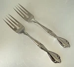 Set Of 2 Oneida Cantata Stainless Steel Glossy 6 5/8" Salad Forks. Fixed Price $18.00.
